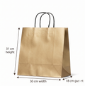 Medium Kraft Paper Bag with Twisted Handles | 31x30x18 cm