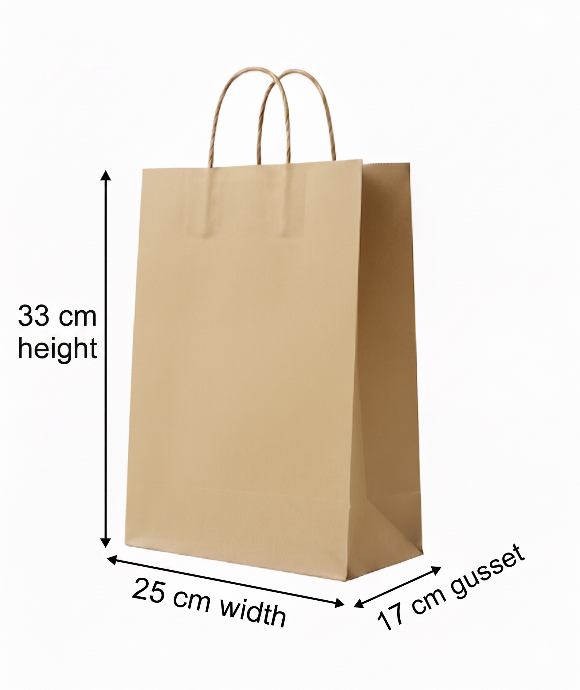 Extra Small Kraft Paper Bag with Twisted Handles | 33x25x17cm