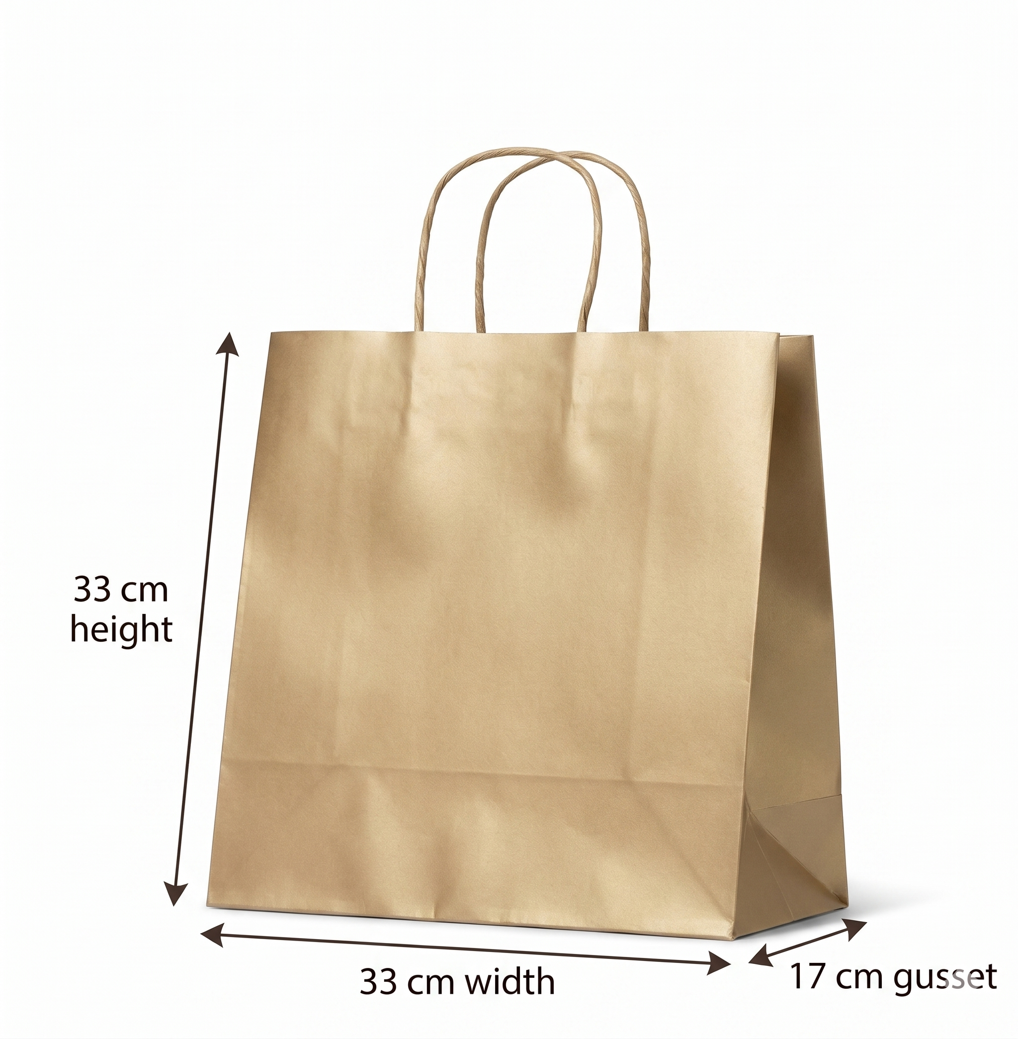 Medium-Large Kraft Paper Bag with Twisted Handles | 33x33x17cm
