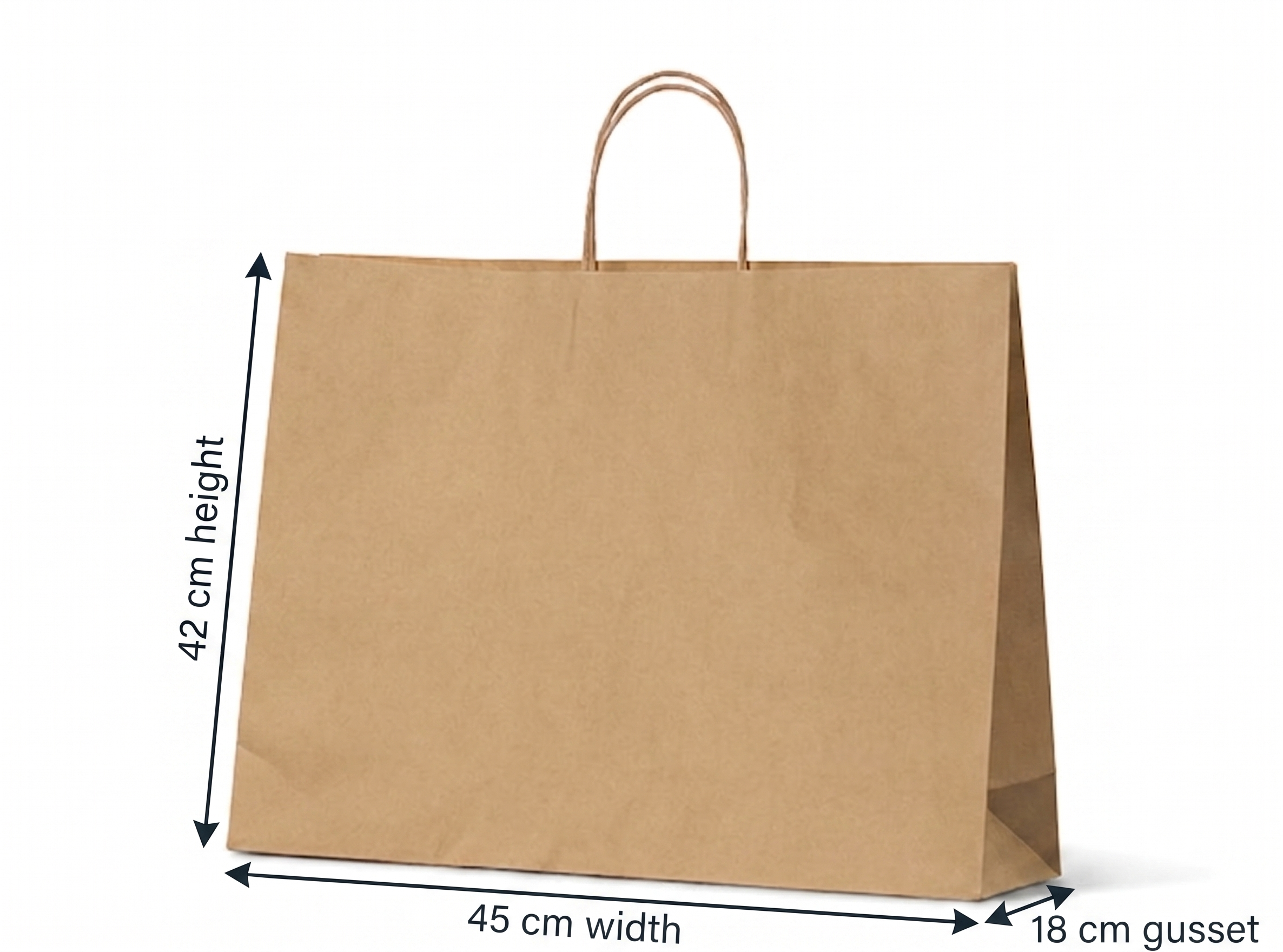 Large Kraft Paper Bag with Twisted Handles | 42x45x18cm